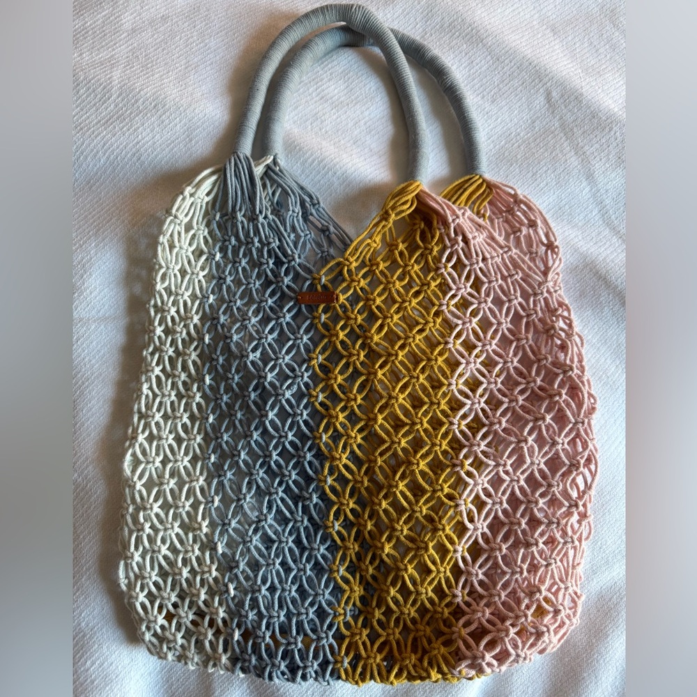 Sessun Crochet Multicolor Tote Bag